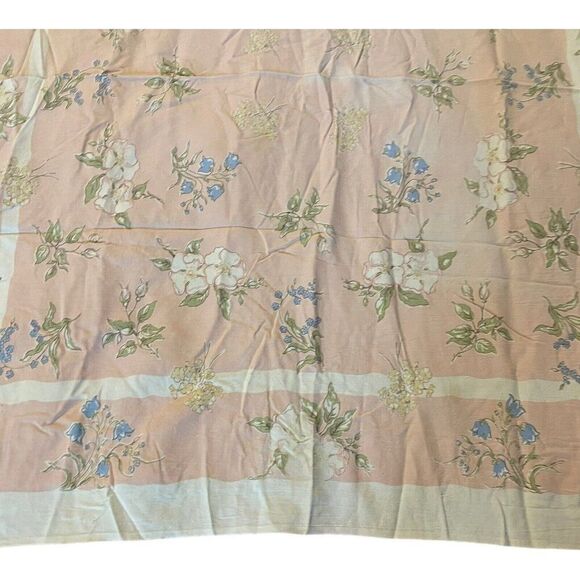 Tea Towel Extra Large Floral Spring Pink White Blue Vintage Retro Cottage Core - Picture 2 of 5